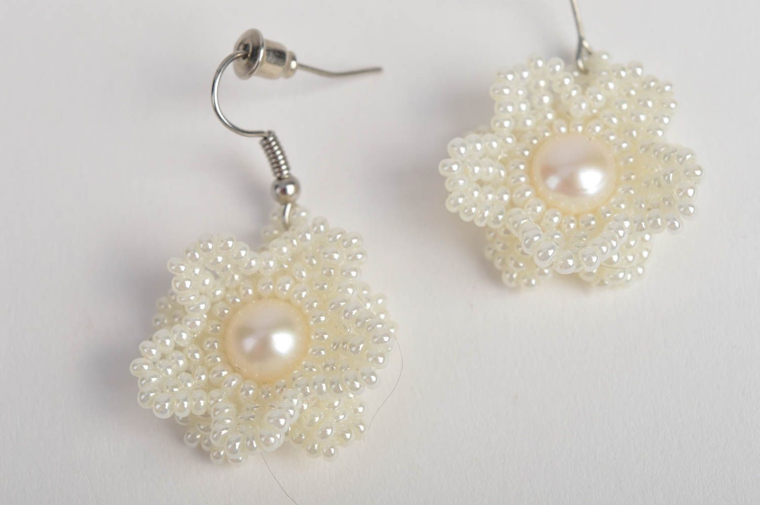 Wedding handmade earrings designer bijouterie seed beaded jewelry accessory photo 4