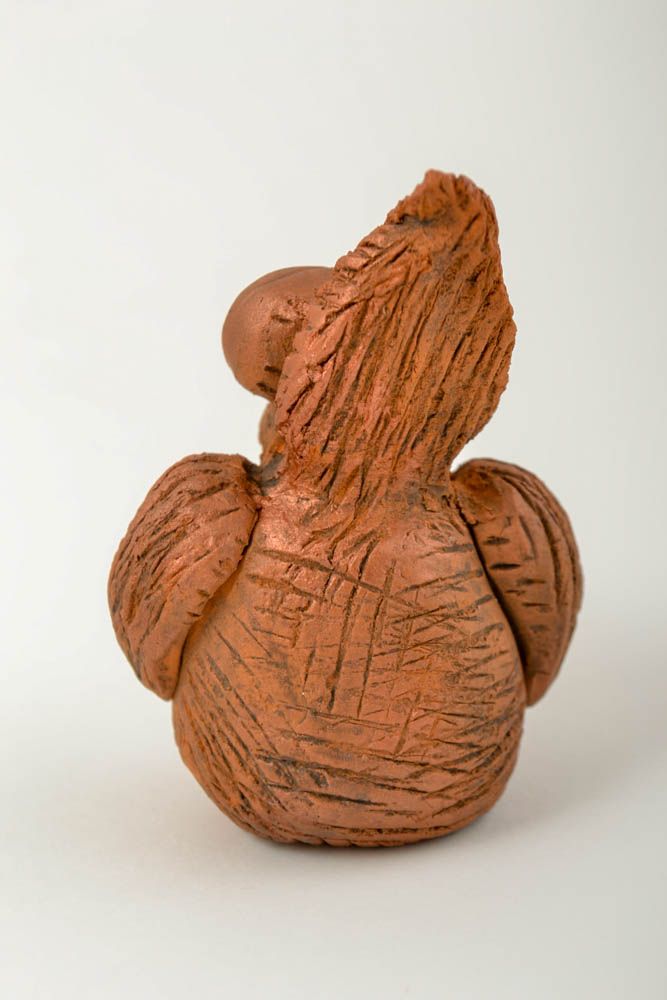 Statuette décorative Figurine fait main en argile oiseau Déco maison originale photo 3