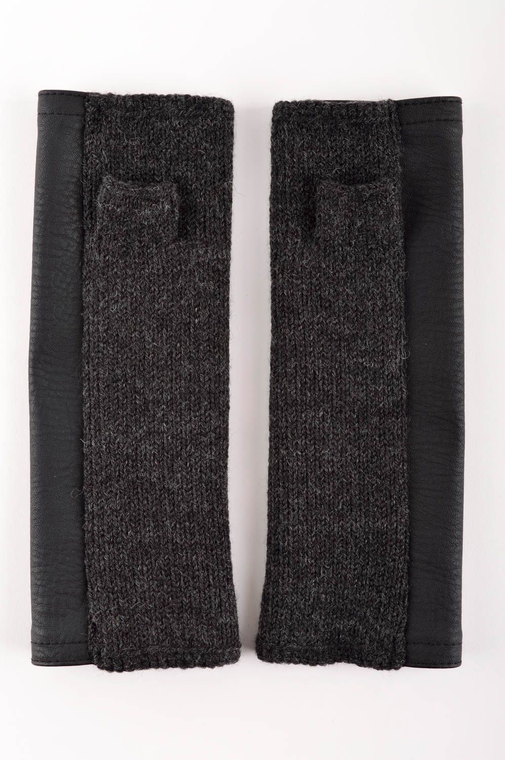 Перчатки без пальцев хэнд мэйд женские перчатки черные митенки женские фото 3