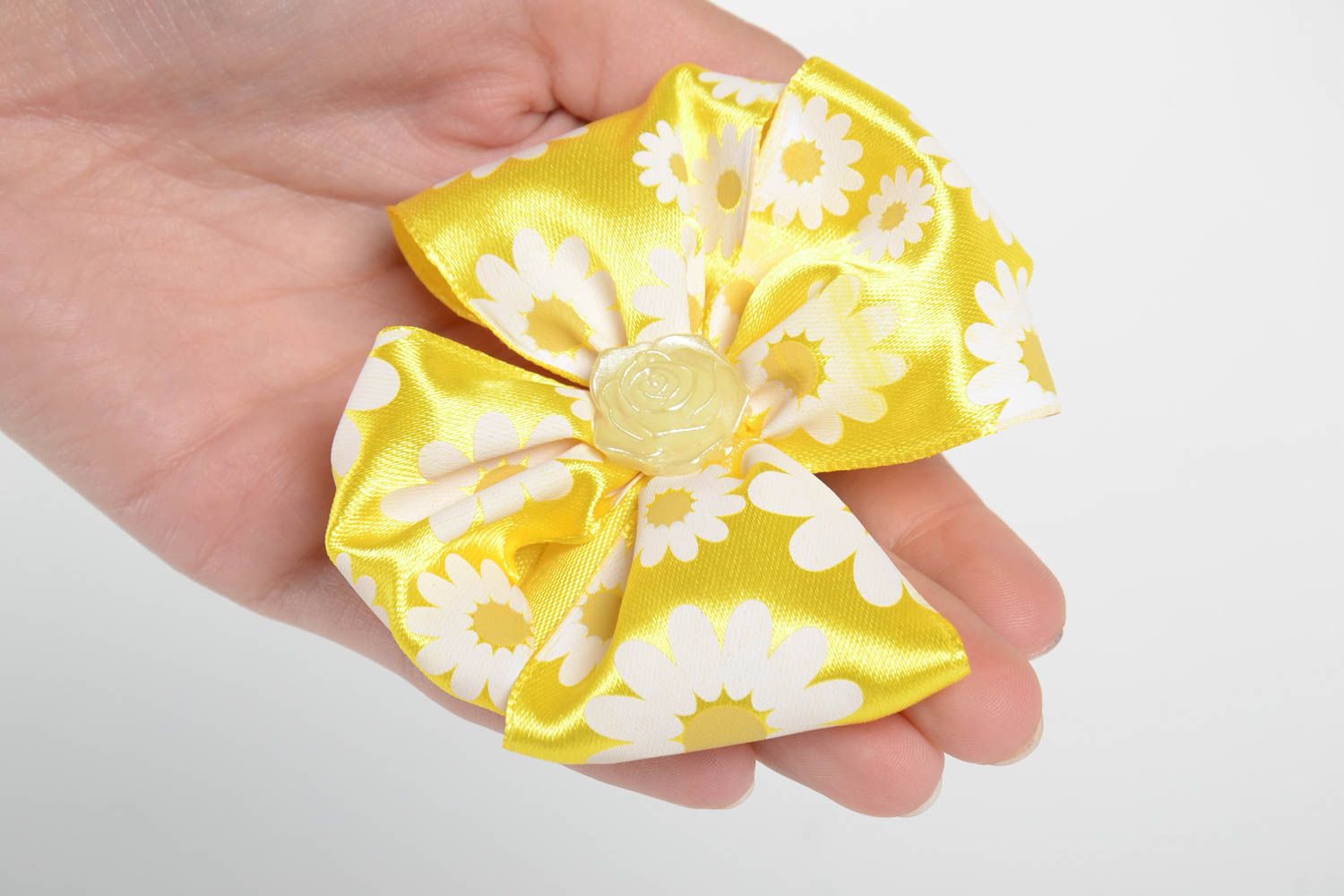 Handmade textile barrette designer bow hair clip hair bow gifts for her photo 5
