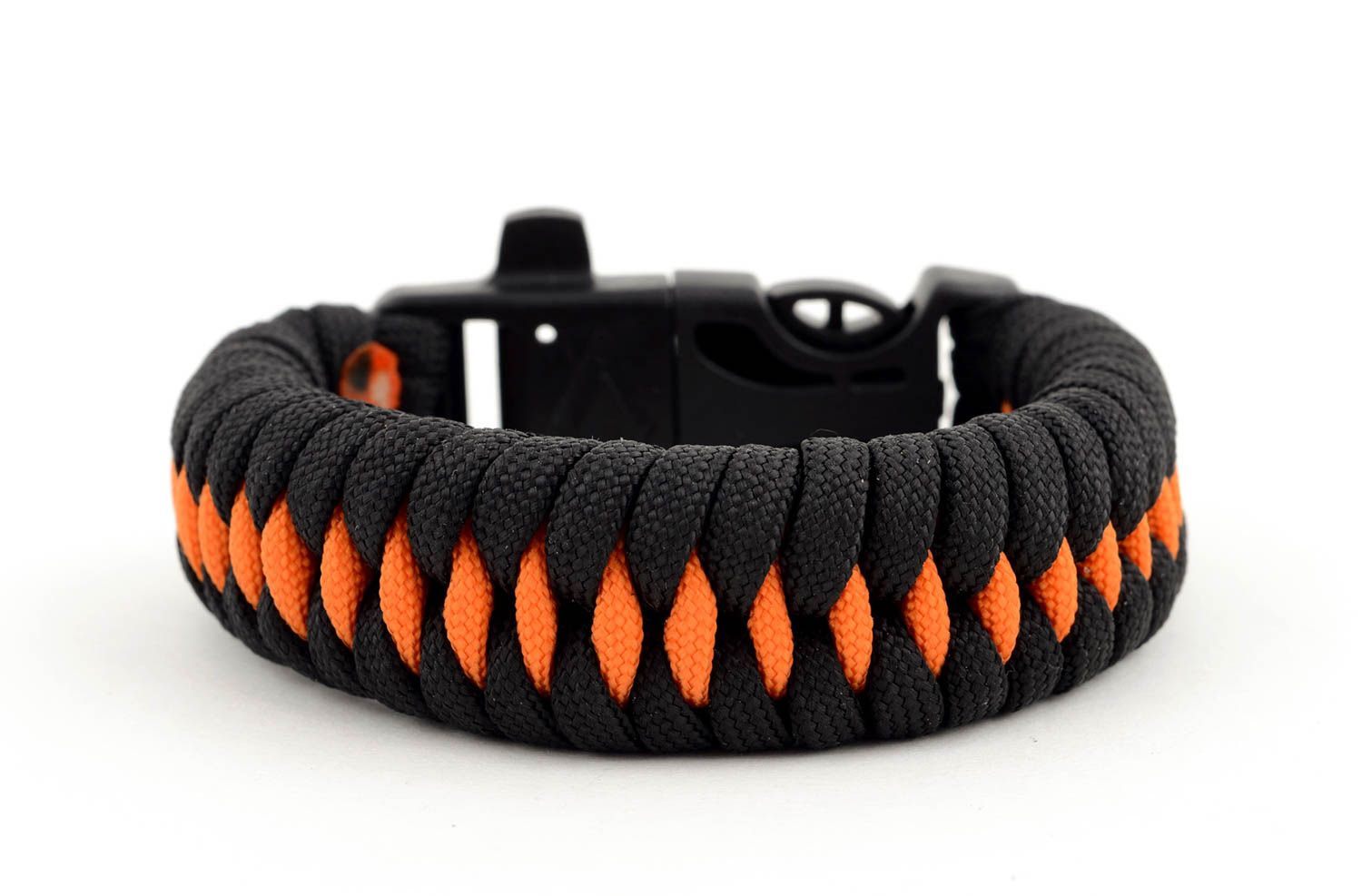 Handmade Paracord Armband schwarz orange Accessoire für Männer Survival Armband foto 5