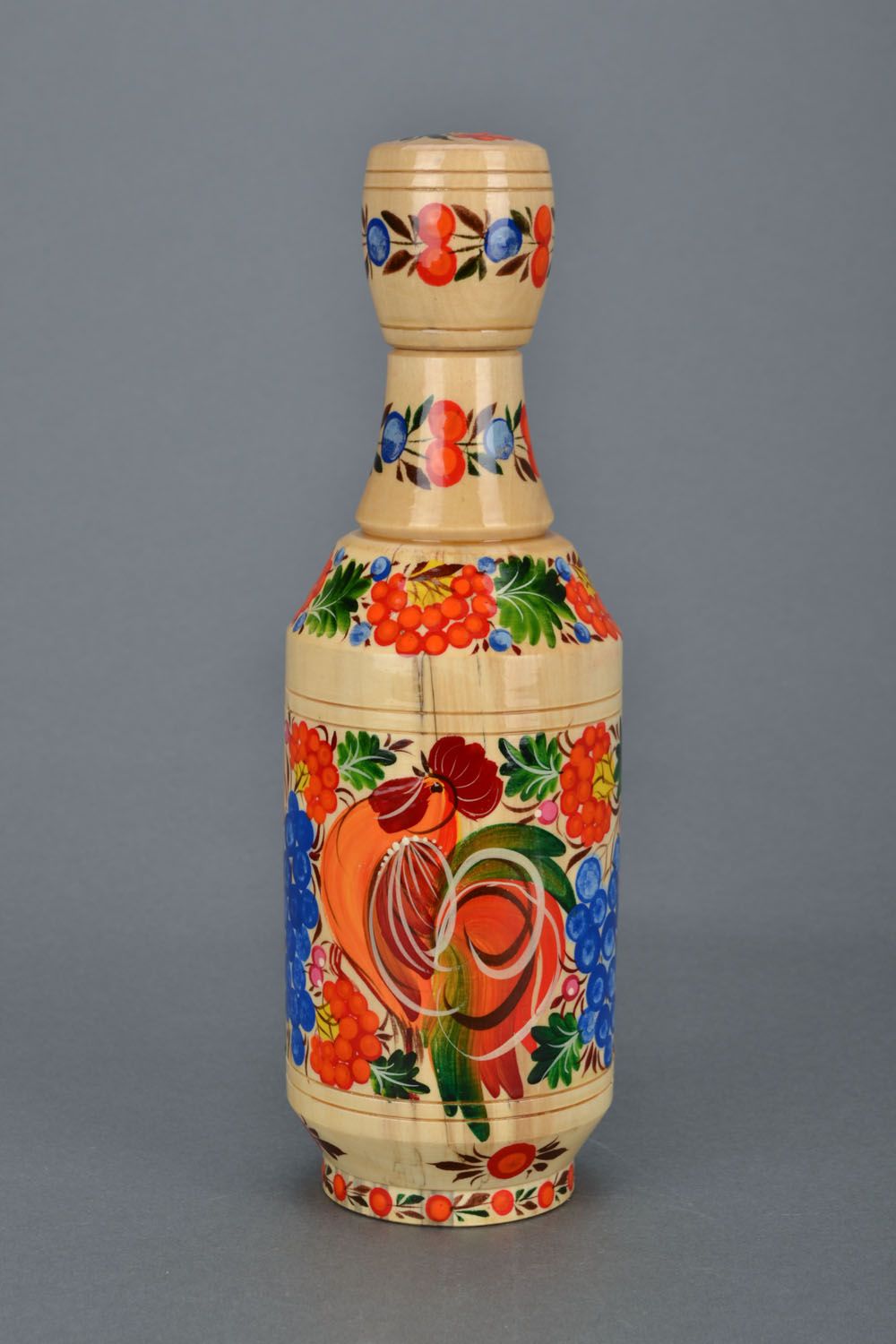 Декоративная бутылка с Петриковской росписью фото 3