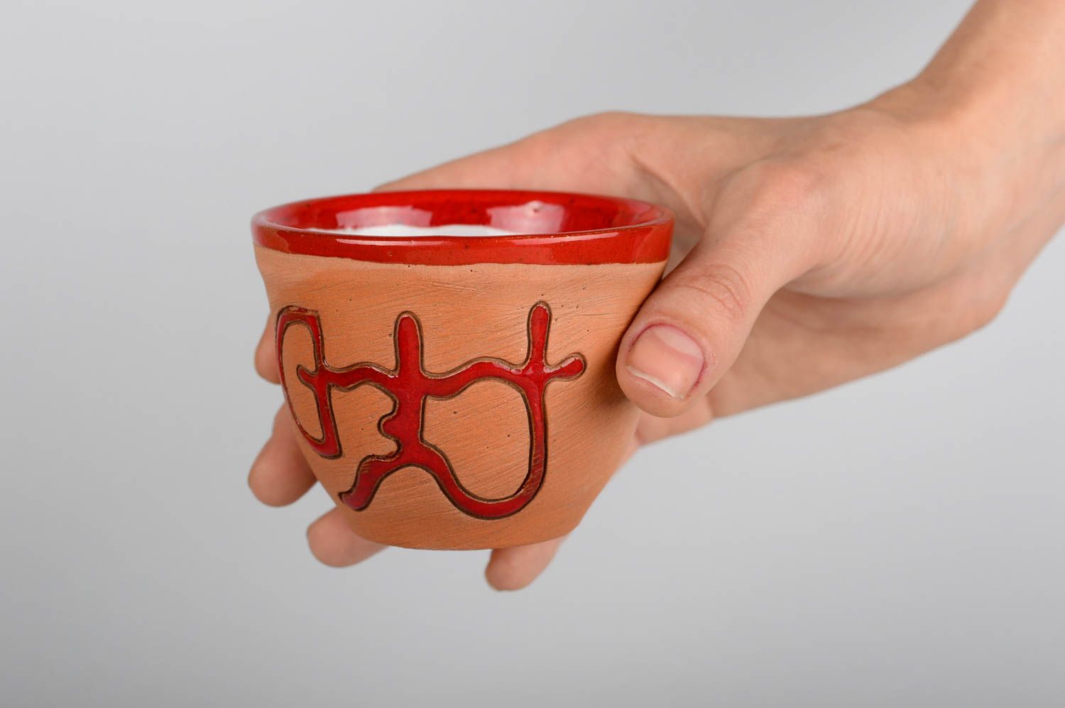 Taza de cerámica artesanal con ornamento utensilio de cocina regalo original foto 4