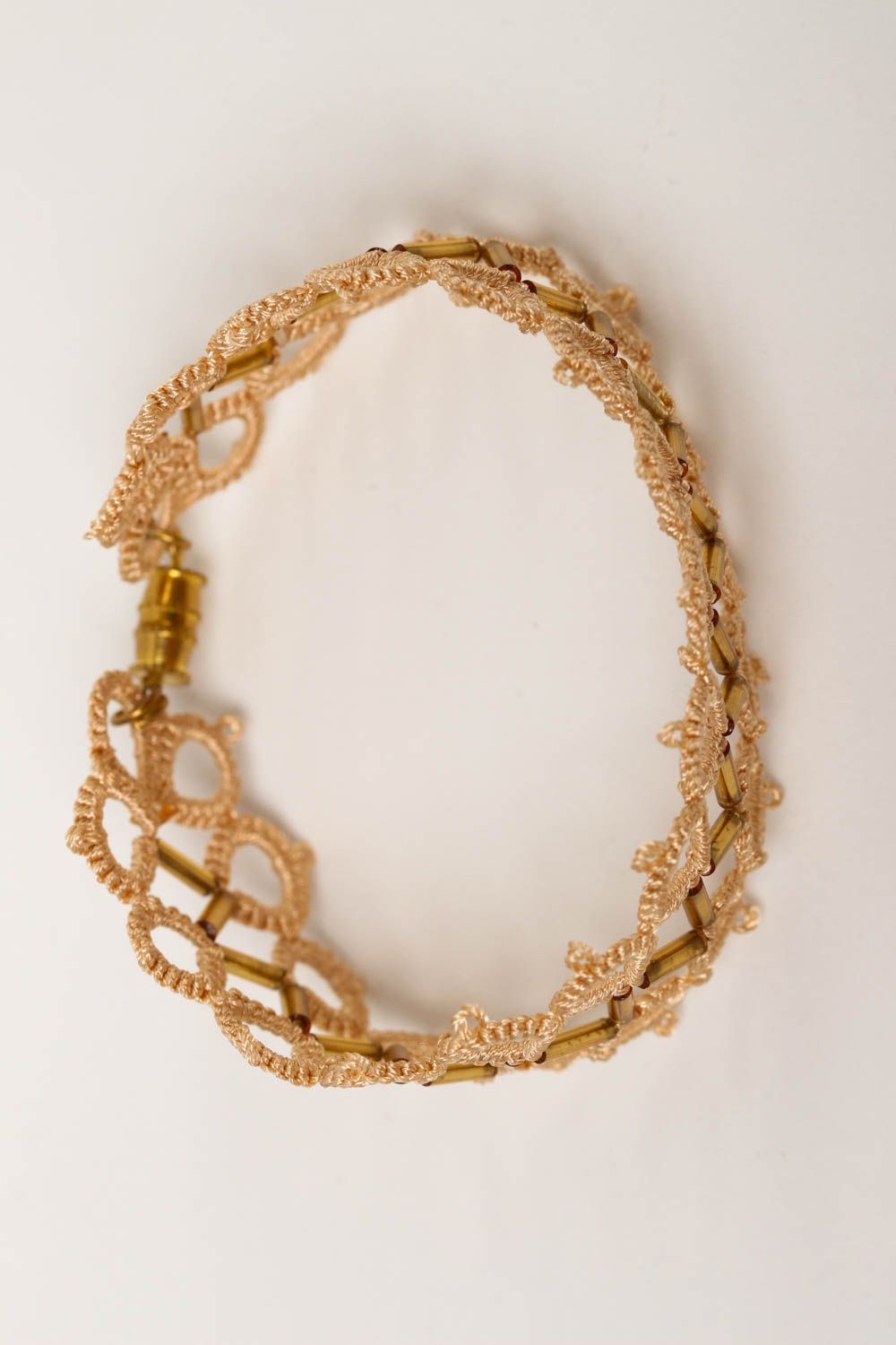 Unusual handmade woven bracelet textile wrist bracelet accessories for girls photo 2