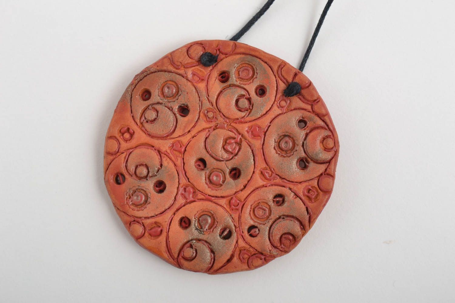 Unusual handmade ceramic neck pendant clay pendant cool jewelry designs photo 2
