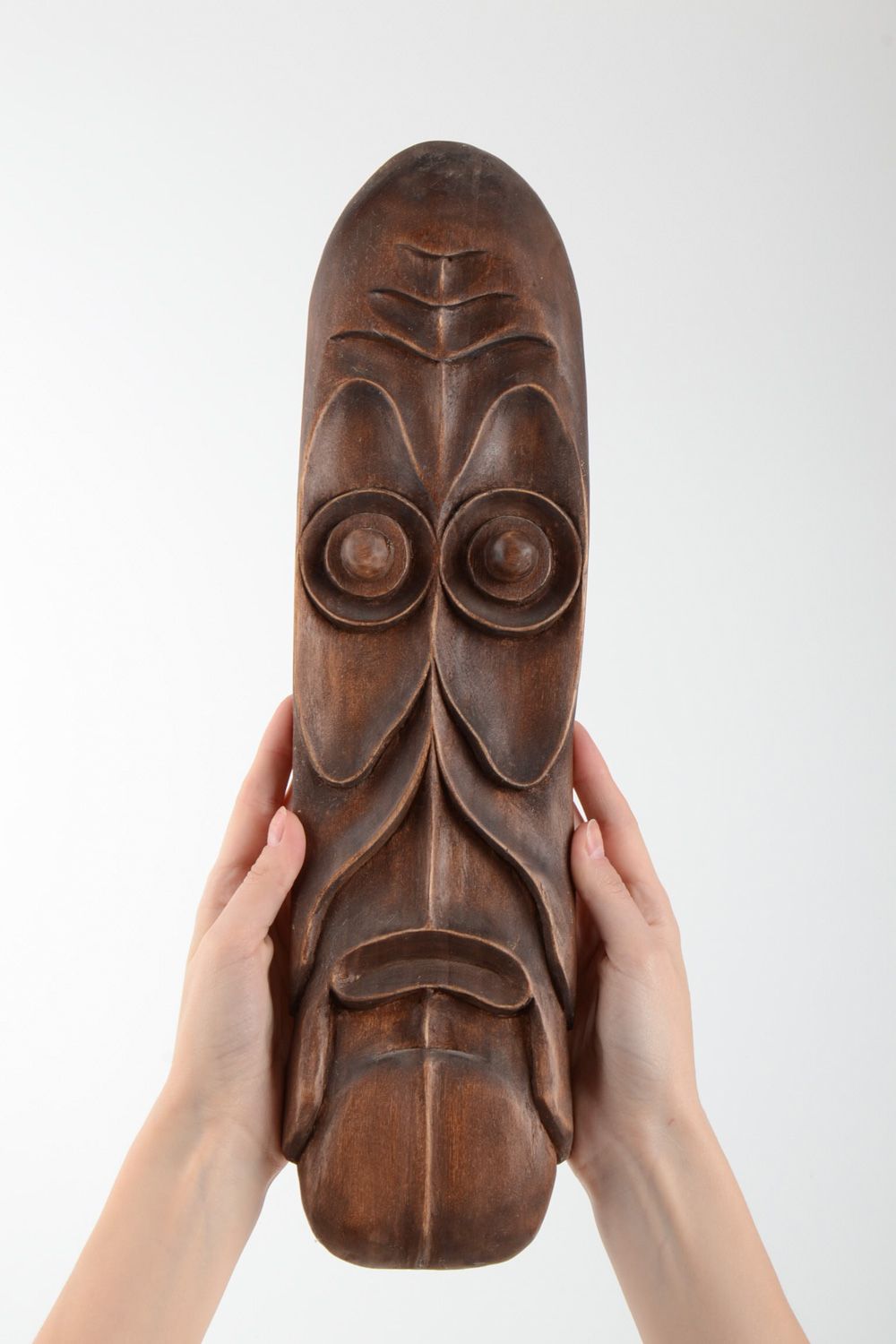 Máscara original decorativa colgante de pared artesanal tallado de madera  foto 5