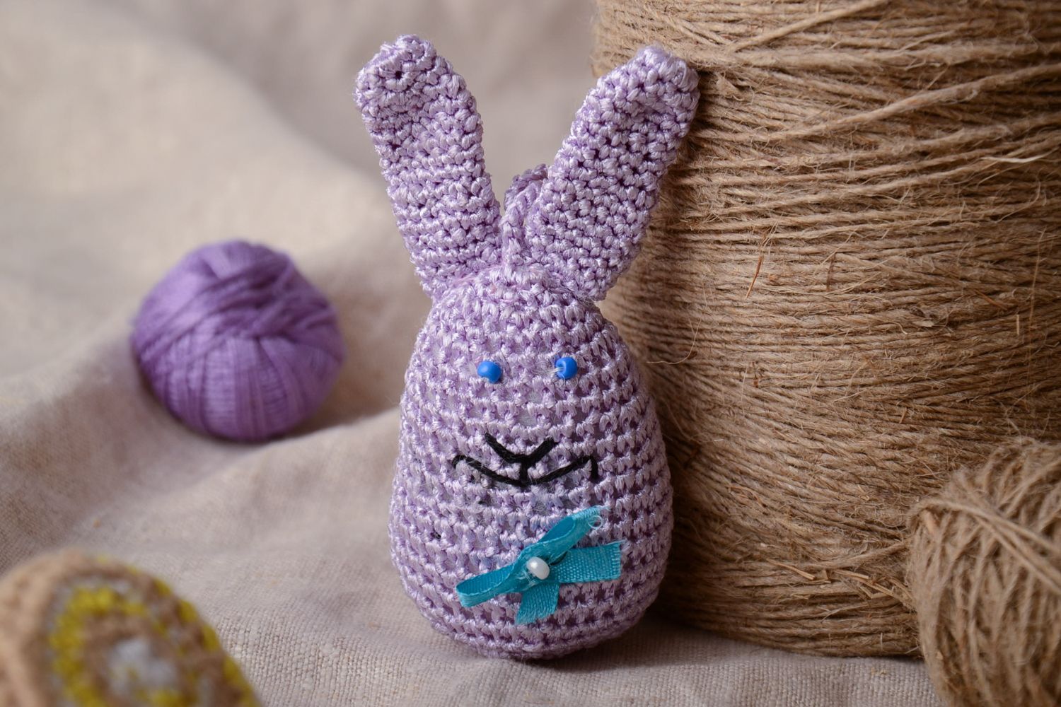 Soft crochet Christmas tree toy hare photo 1