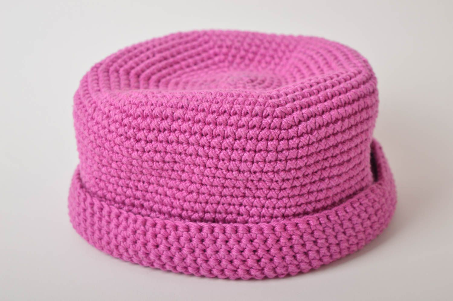 Corbeille tricot Panier de rangement fait main rose original Décoration maison photo 3