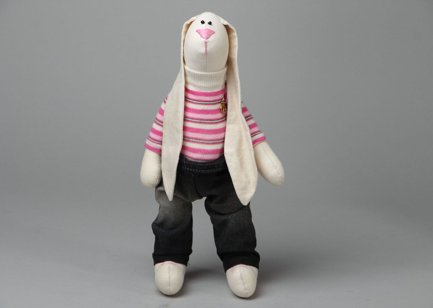 Textile handmade toy Bunny Sailor photo 1