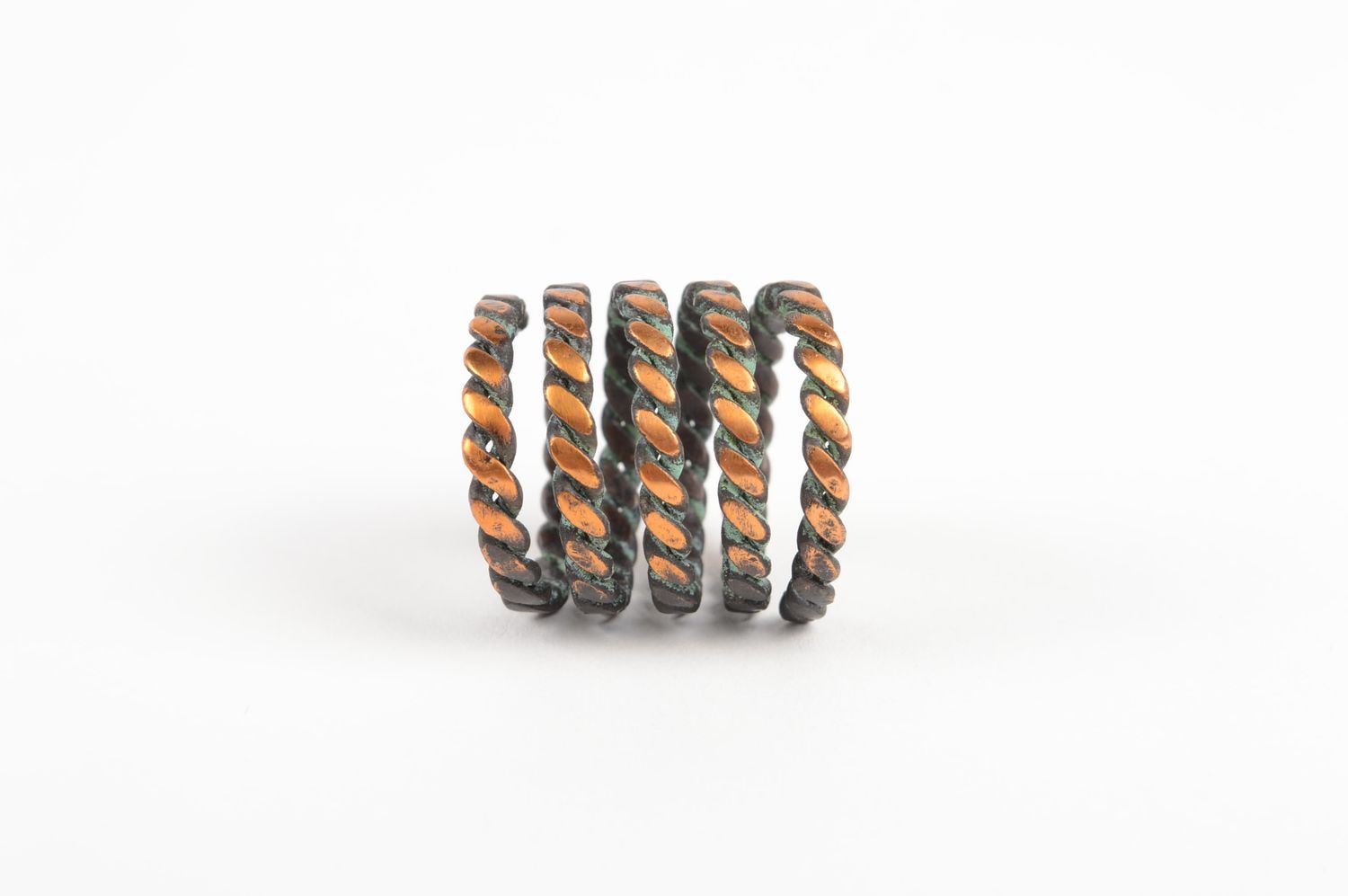 Bague spirale Bijou fait main en cuivre design de créateur Cadeau femme photo 4