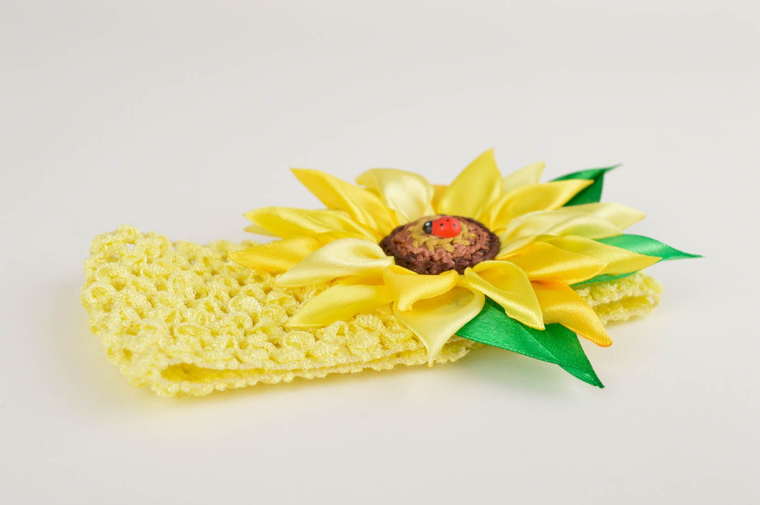 Повязка для девочки ручной работы с цветком повязка на голову детская повязка фото 3