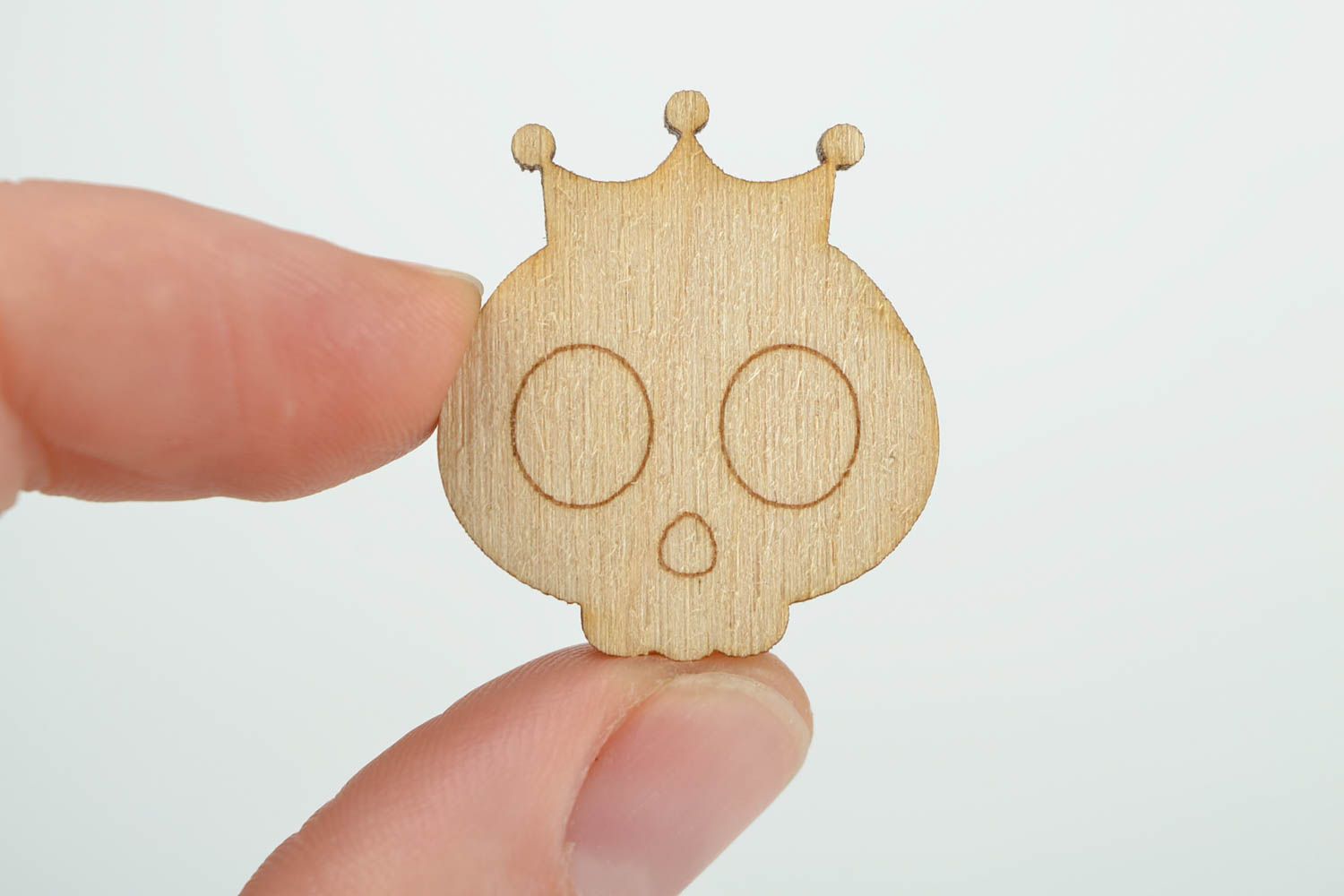Handmade Figur zum Bemalen Holz Rohling Miniatur Figur Deko Element Schädel foto 2