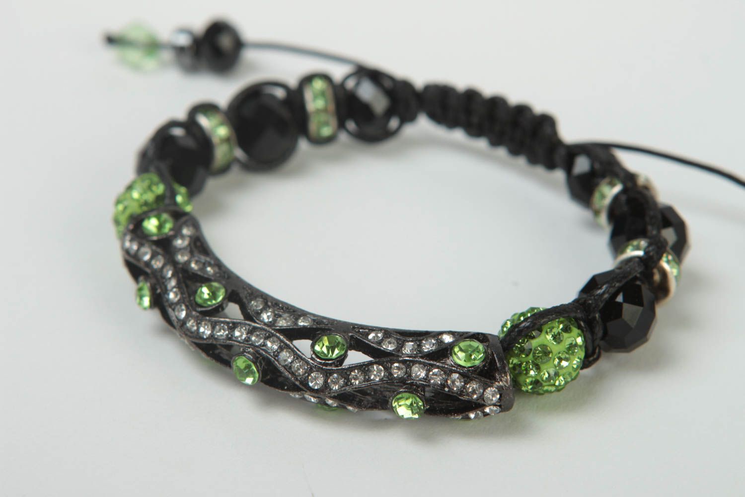Unusual handmade womens bracelet cord bracelet with beads beaded bracelet photo 1
