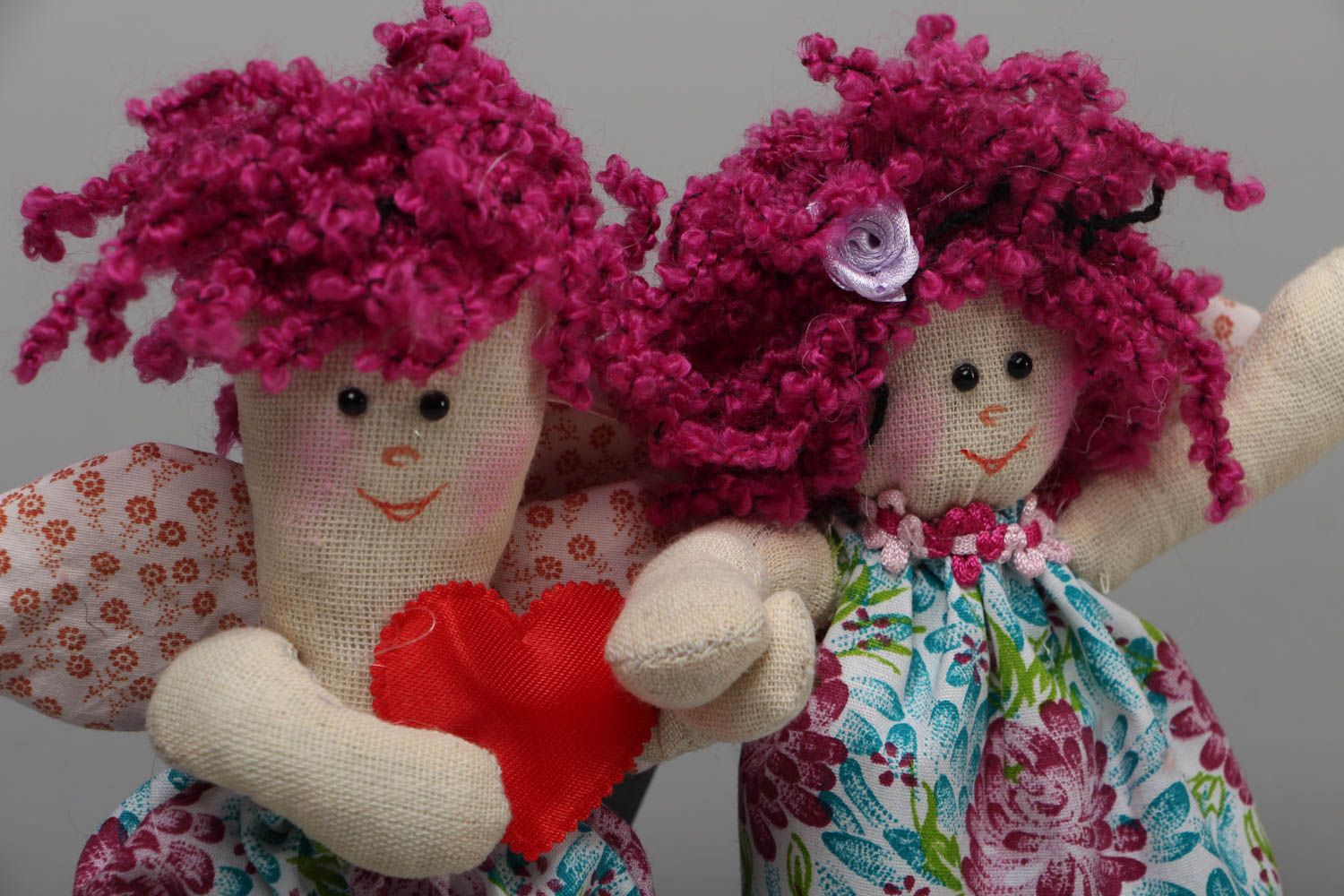 Handmade soft toys Angels with Curly Hair photo 2