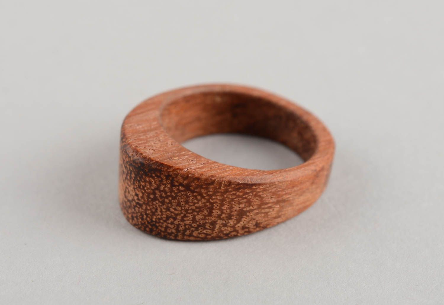 Handmade designer unusual eco friendly ring made of wood for men and women photo 3
