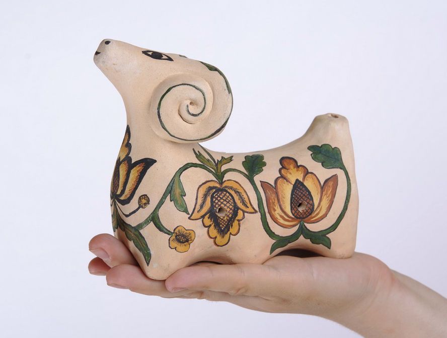 Handmade Keramik Spielzeug Lippenpfeife foto 2