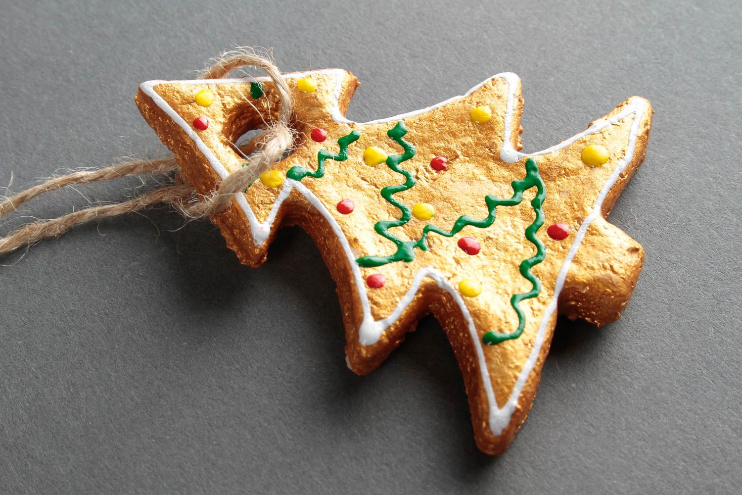 Addobbi natalizi in pasta di sale fatti a mano decorazioni da appendere foto 5