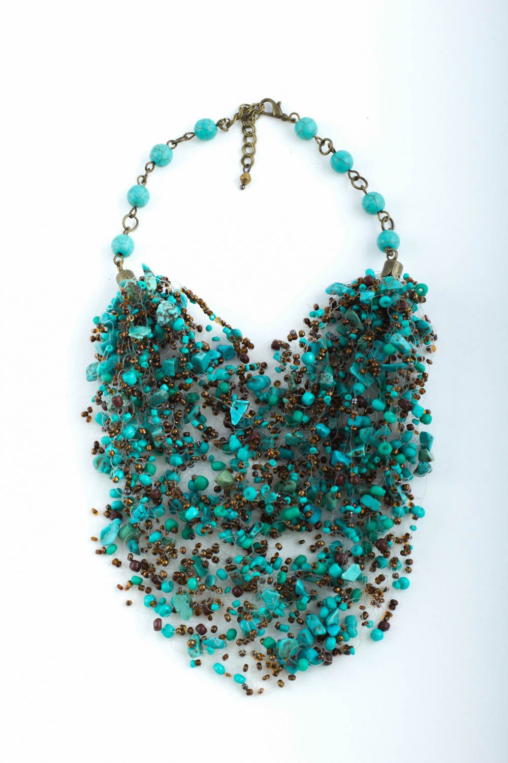 Collier en pierres naturelles Bijou fait main turquoise Cadeau pour femme photo 3