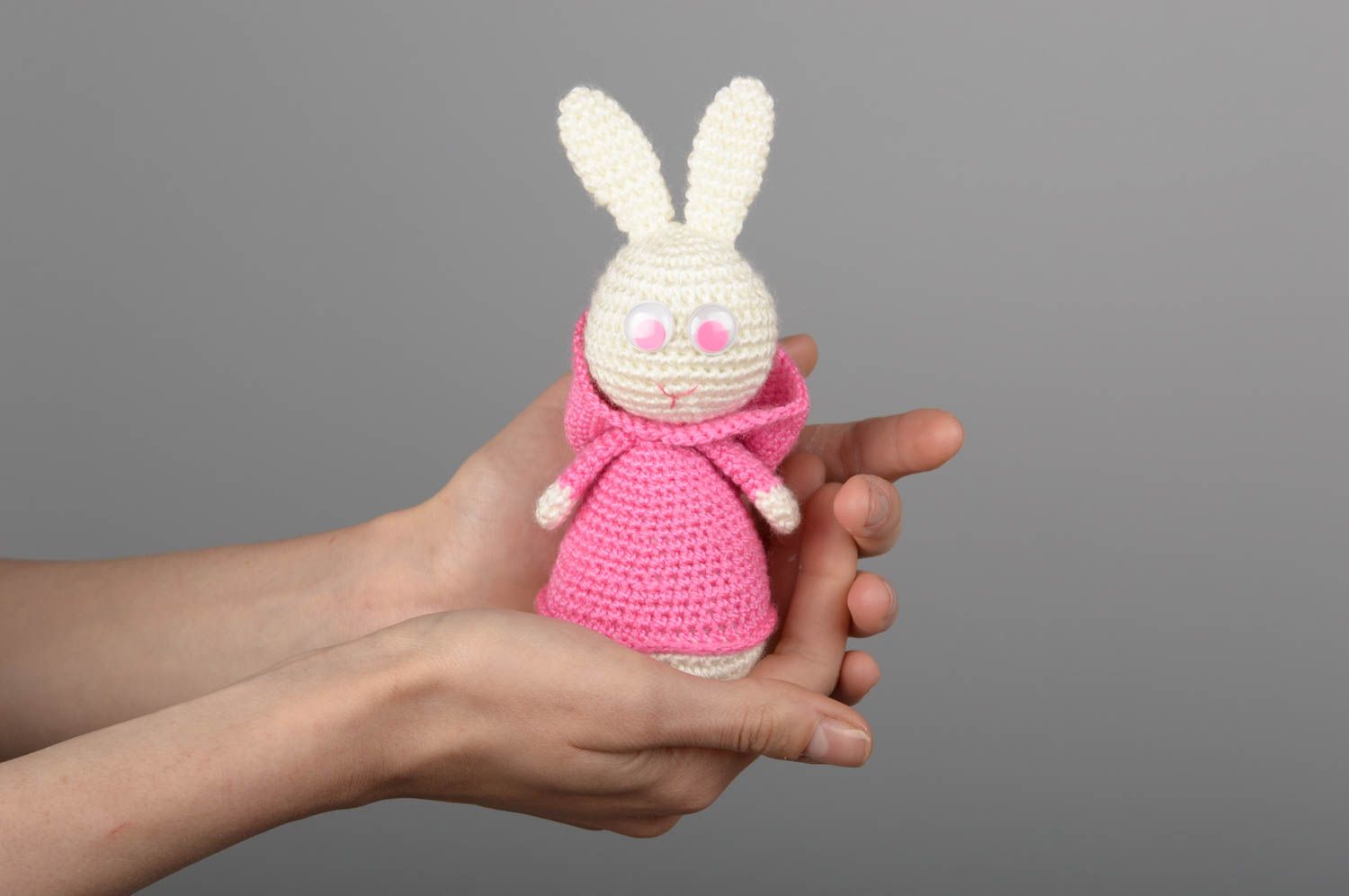 Мягкая игрушка заяц розовый игрушка ручной работы детская игрушка симпатичная фото 5