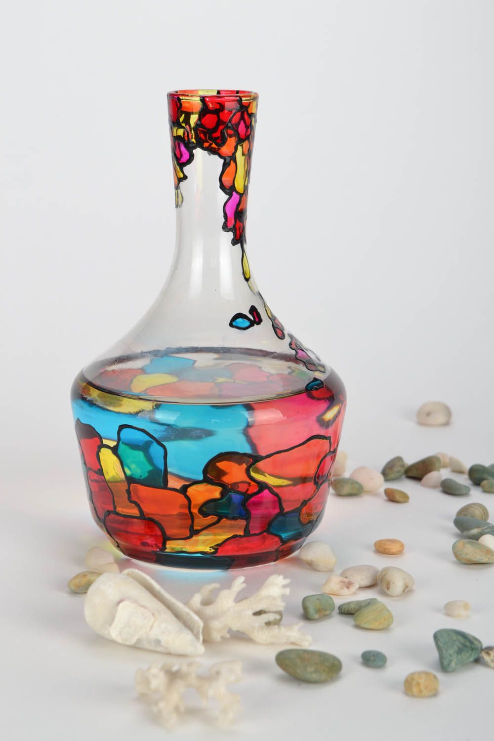 Стеклянная ваза для цветов Калейдоскоп фото 1