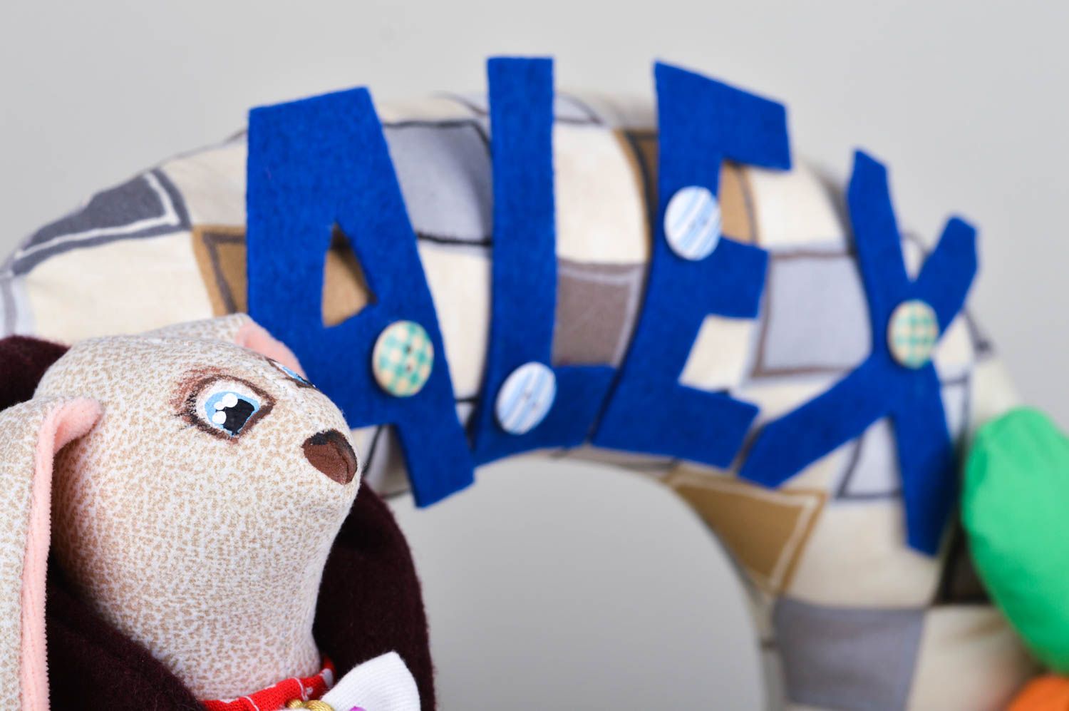 Игрушка заяц ручной работы авторская игрушка из ткани стильный подарок малышу фото 3