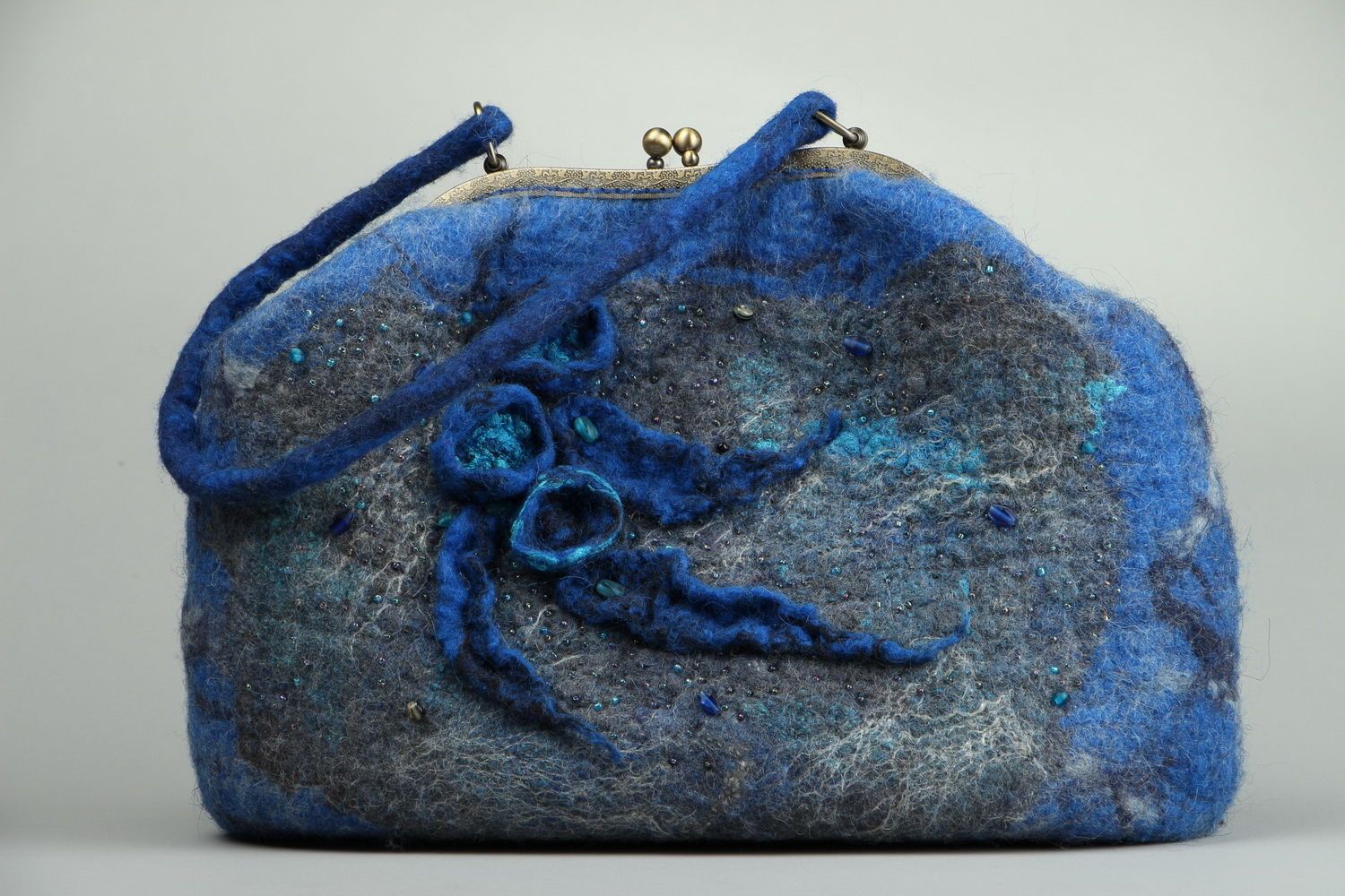 Bag made of felted wool Starry Night photo 1