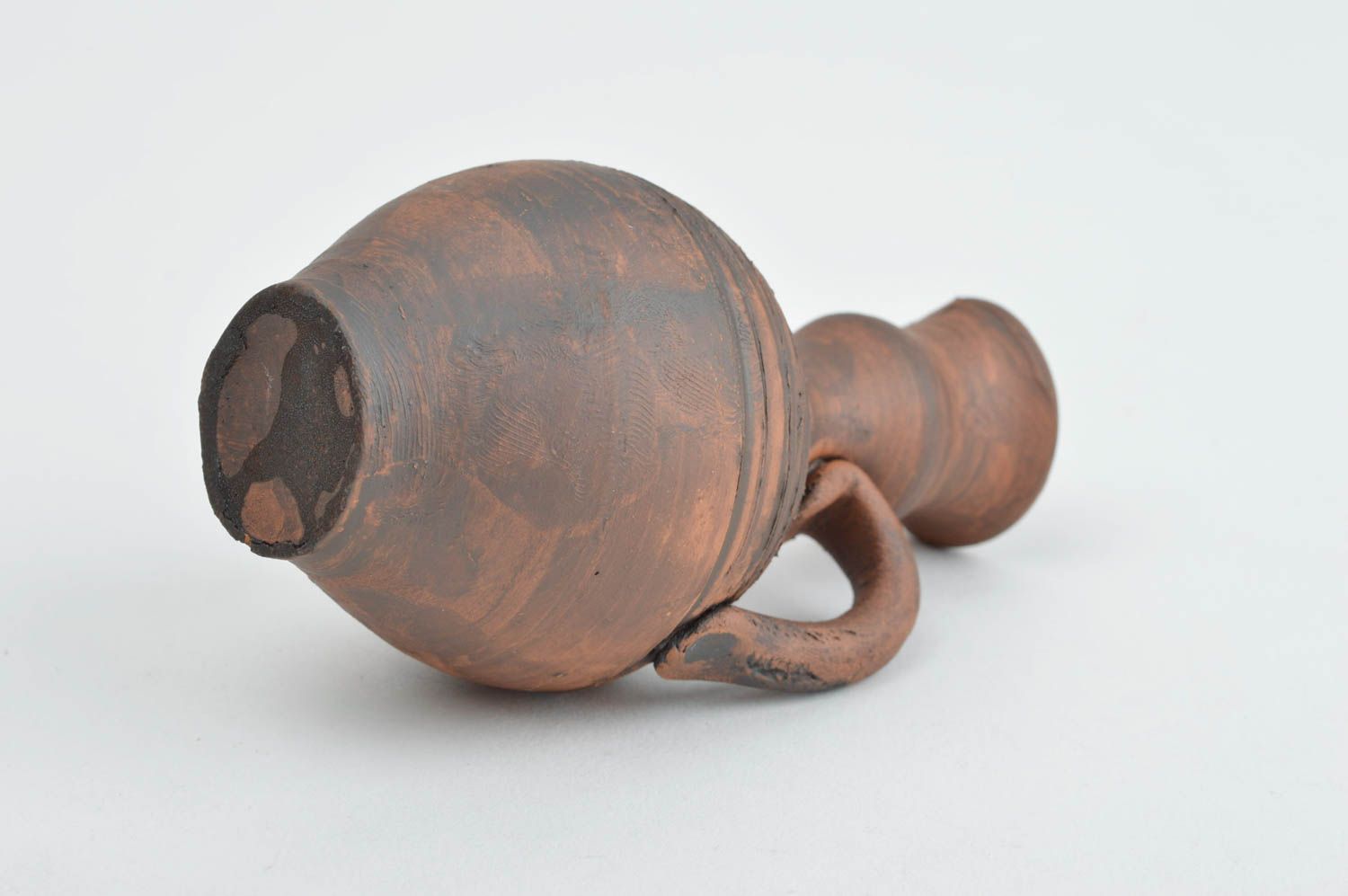 Petit Vase céramique fait main marron design original Décoration d'intérieur photo 1