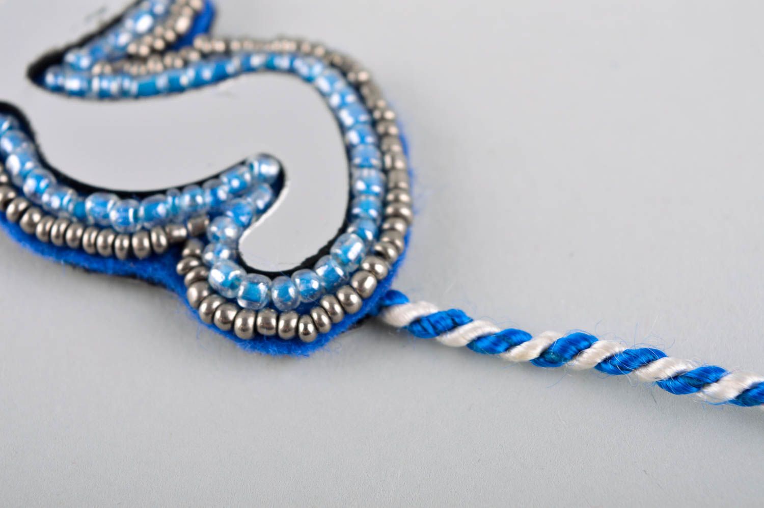 Колье из бисера украшение ручной работы ожерелье из бисера со стеклом красивое фото 4