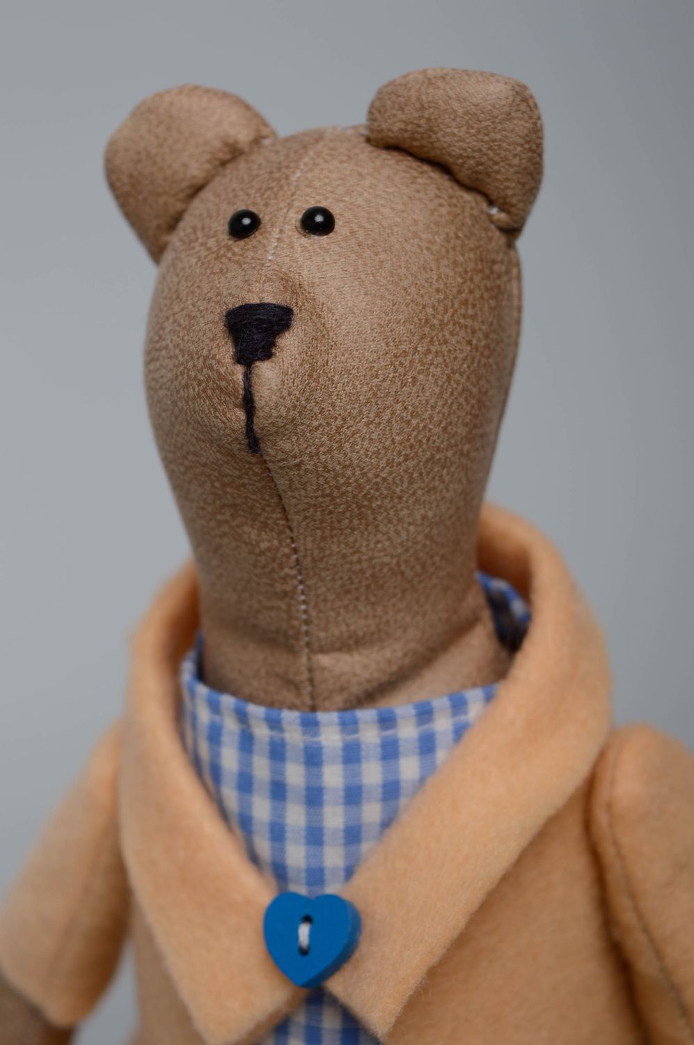Soft toy made of felt and artificial leather Bear photo 2