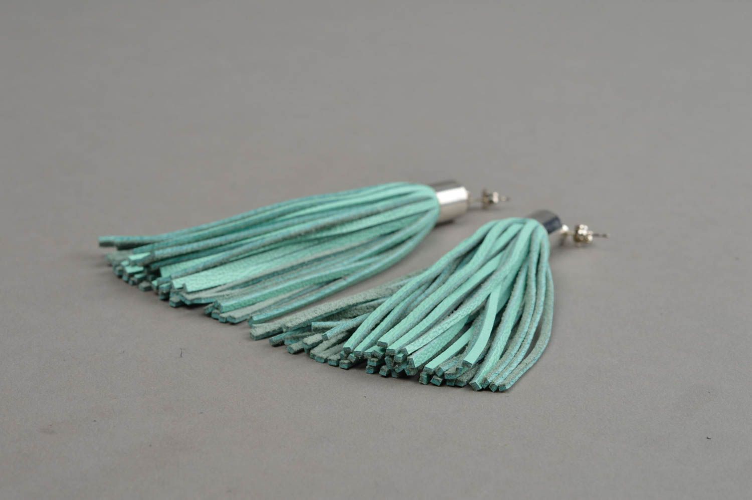 Stylish handmade leather tassel earrings fashion accessories gifts for her photo 3