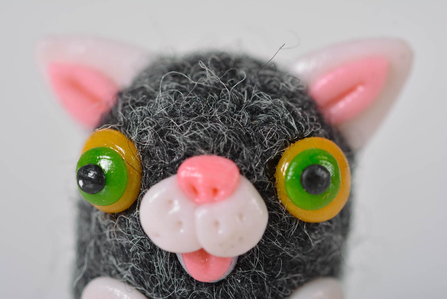 Handmade Kuscheltier Katze Geschenke für Kinder Haus Deko aus Wolle gefilzt foto 2