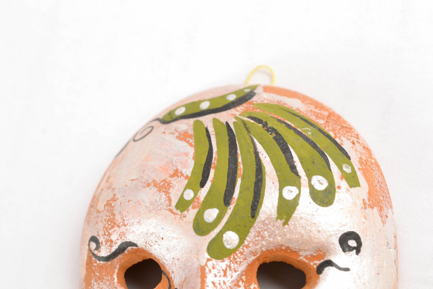 Maschera in argilla fatta a mano elemento decorativo d'autore originale
 foto 3