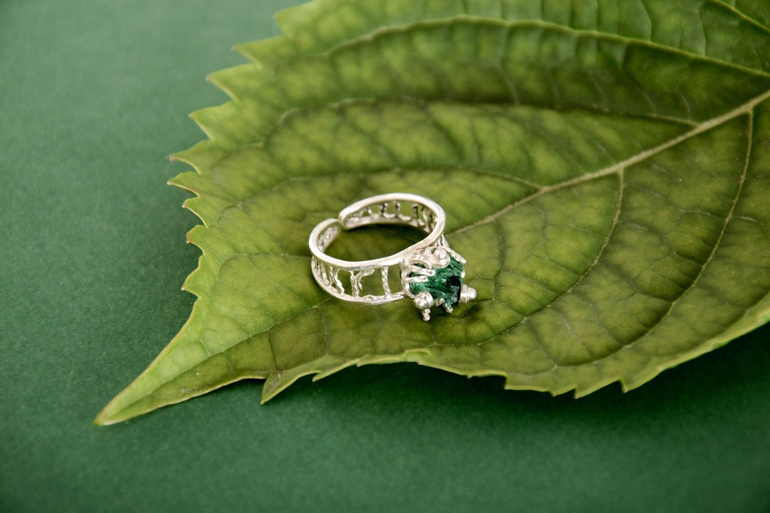 Серебряный перстень ручной работы модное женское кольцо ювелирная бижутерия фото 2