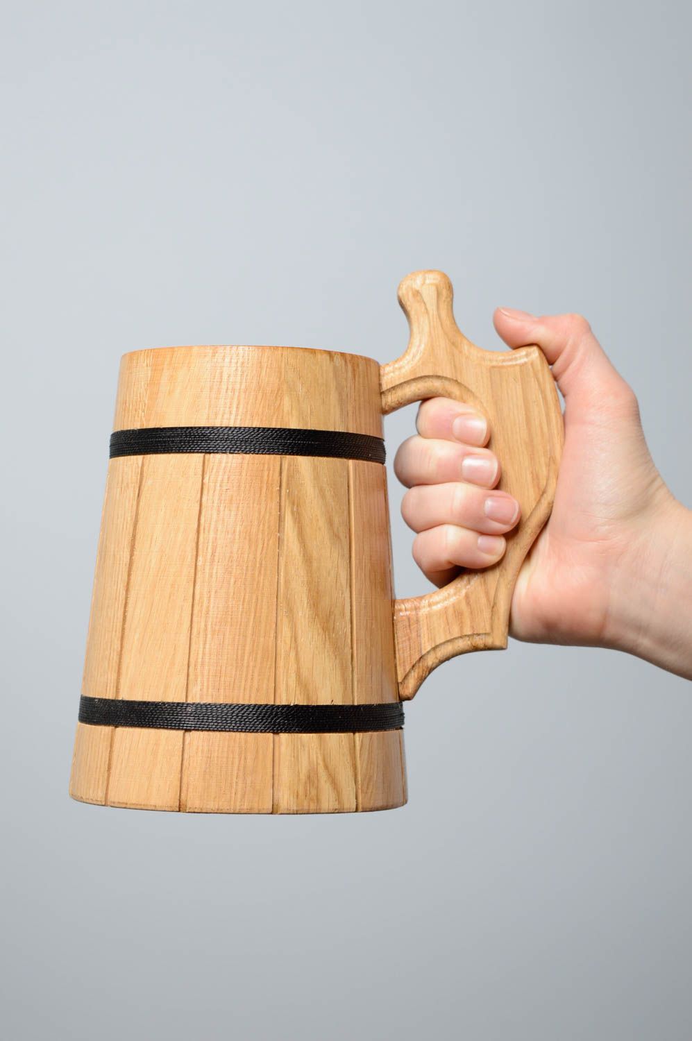 Set of wooden beer mugs for decorative use only photo 5