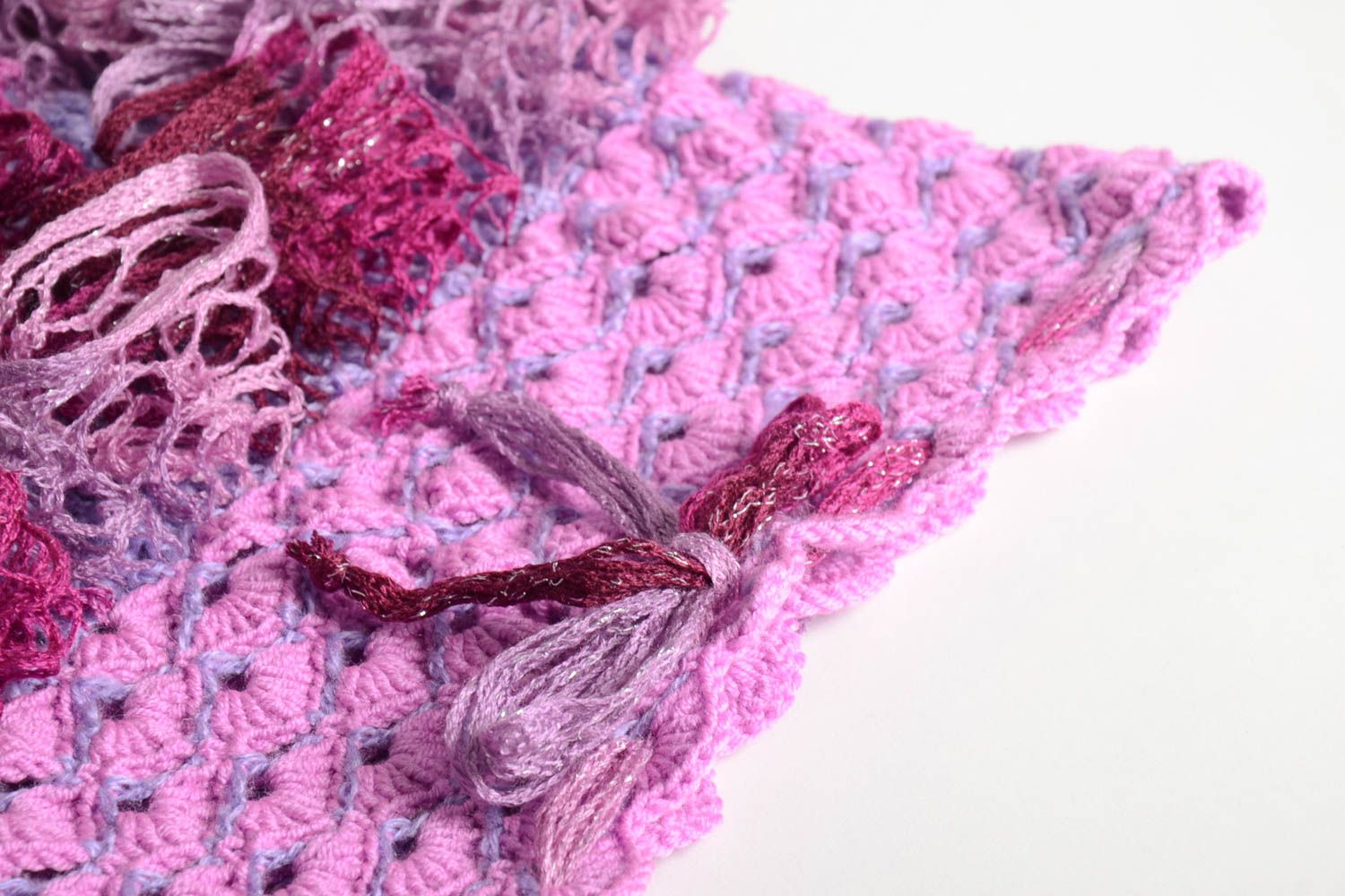 Jupe fille fait main Jupe tricot au crochet originale rose violet Vêtement fille photo 4