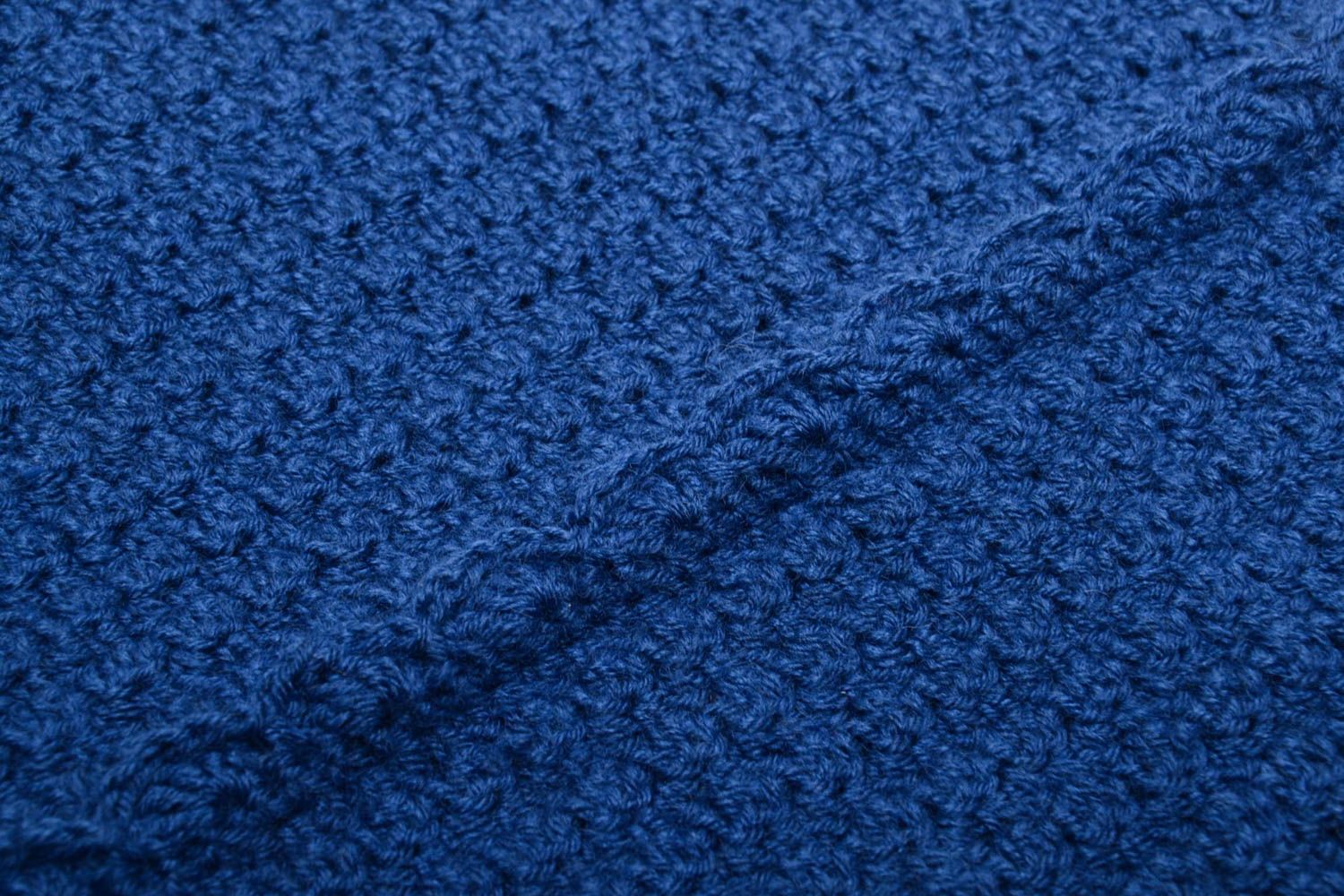 Bufanda de lana azul foto 3