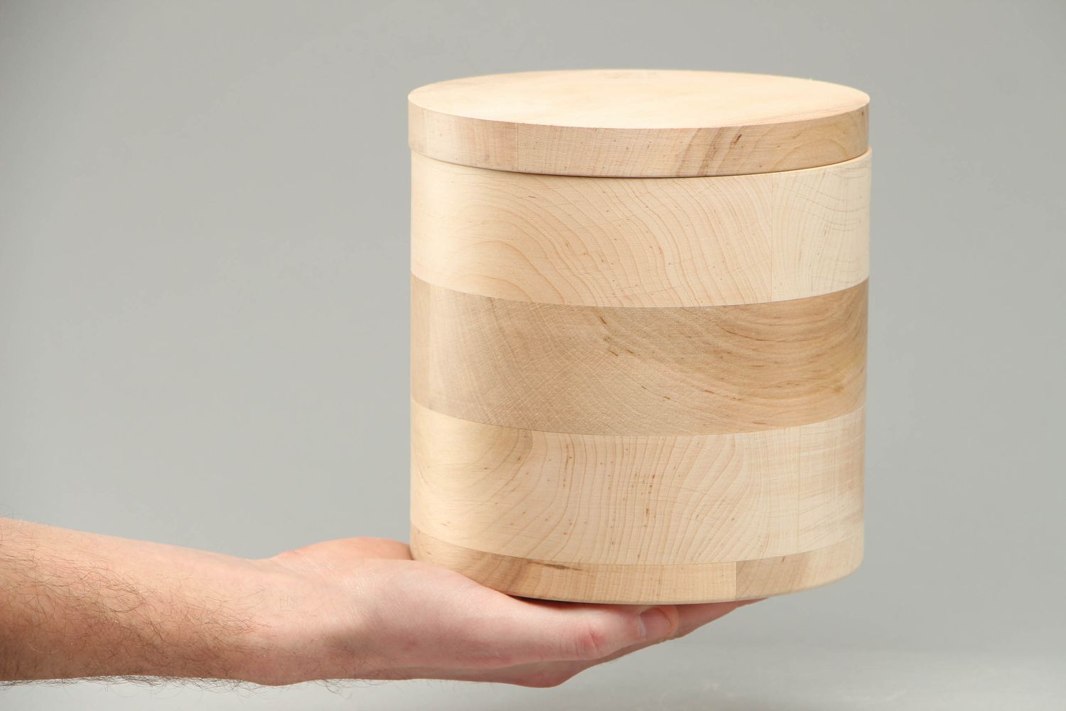 Boîte en bois faite main ronde coffret design original pour serviettage  photo 4