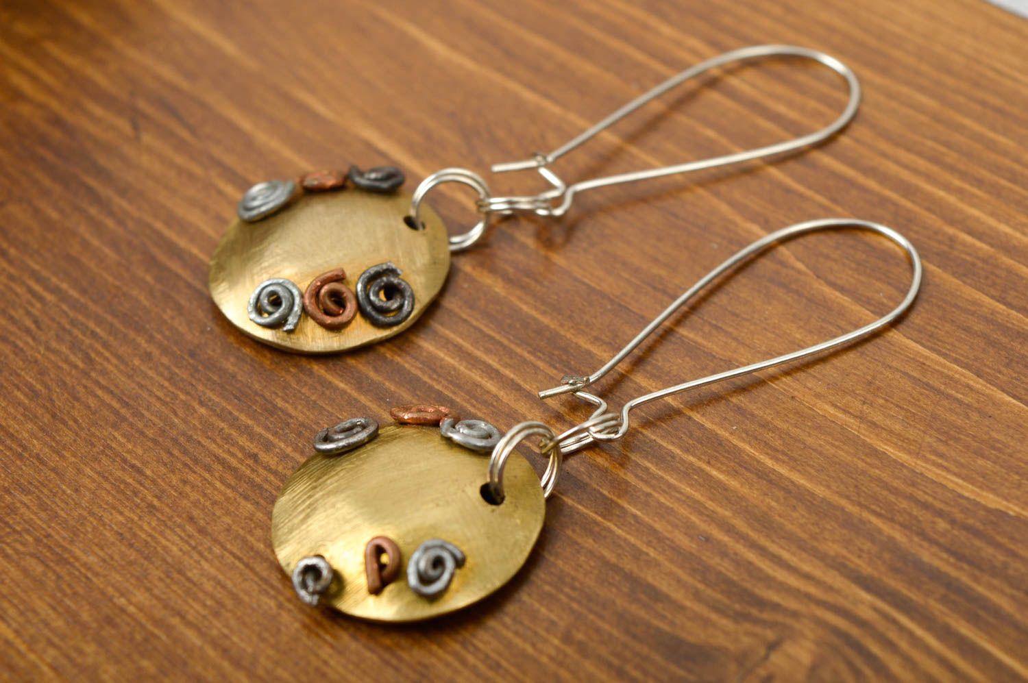 Handmade designer jewelry stylish metal earrings cute gift beautiful earrings photo 2