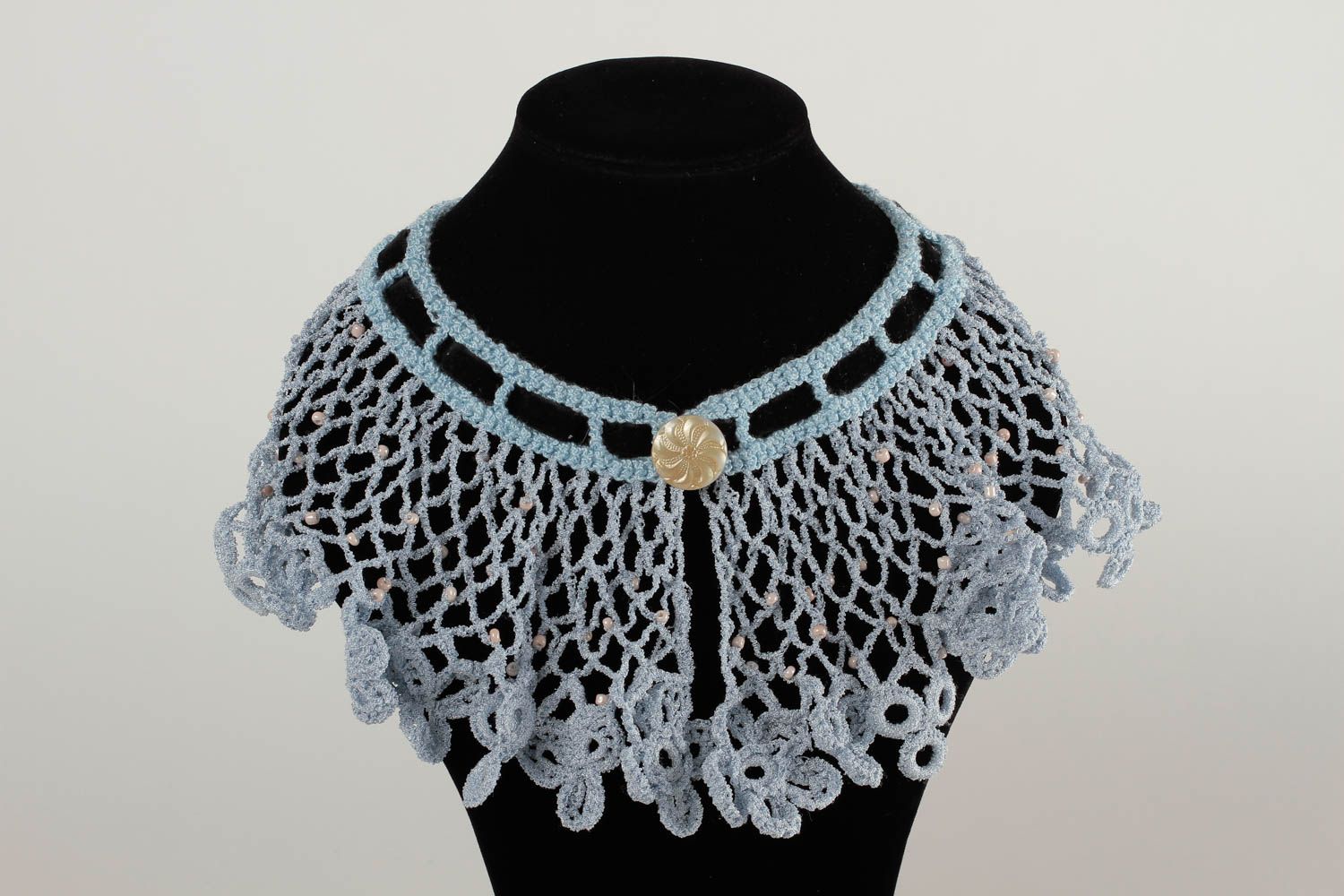 Beautiful handmade collar necklace beaded necklace textile jewelry designs photo 3