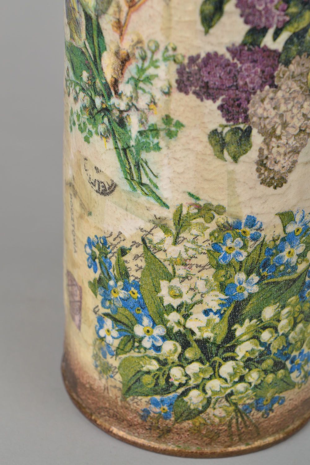 15 oz decorative handmade jar in floral design with lid 0,15 lb photo 2