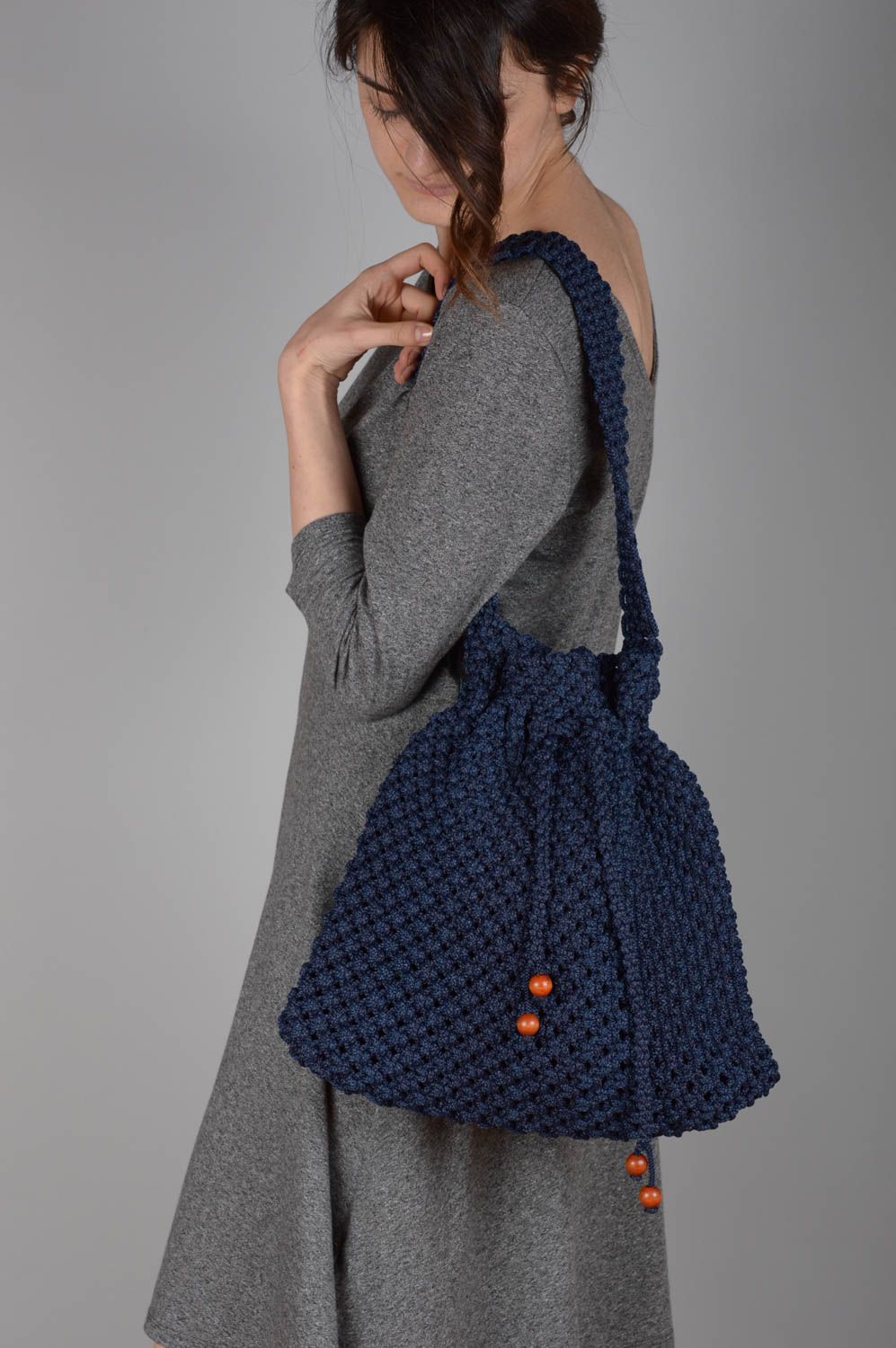 Damen Umhängetasche Designer Tasche Mode Accessoire Tasche handgemacht blau foto 1