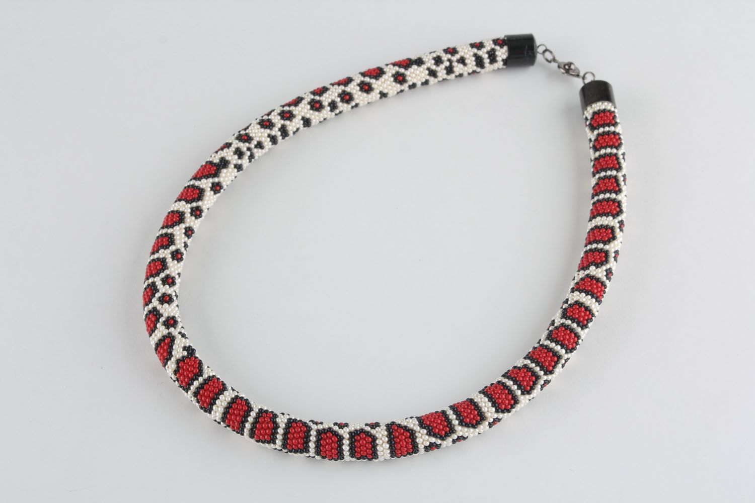 Handmade beaded cord necklace photo 2