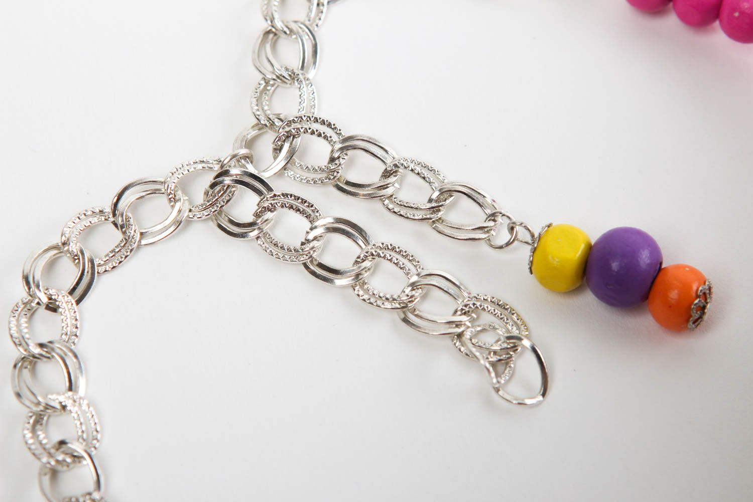 Handmade bright necklace stylish wooden jewelry unusual designer accessories photo 4