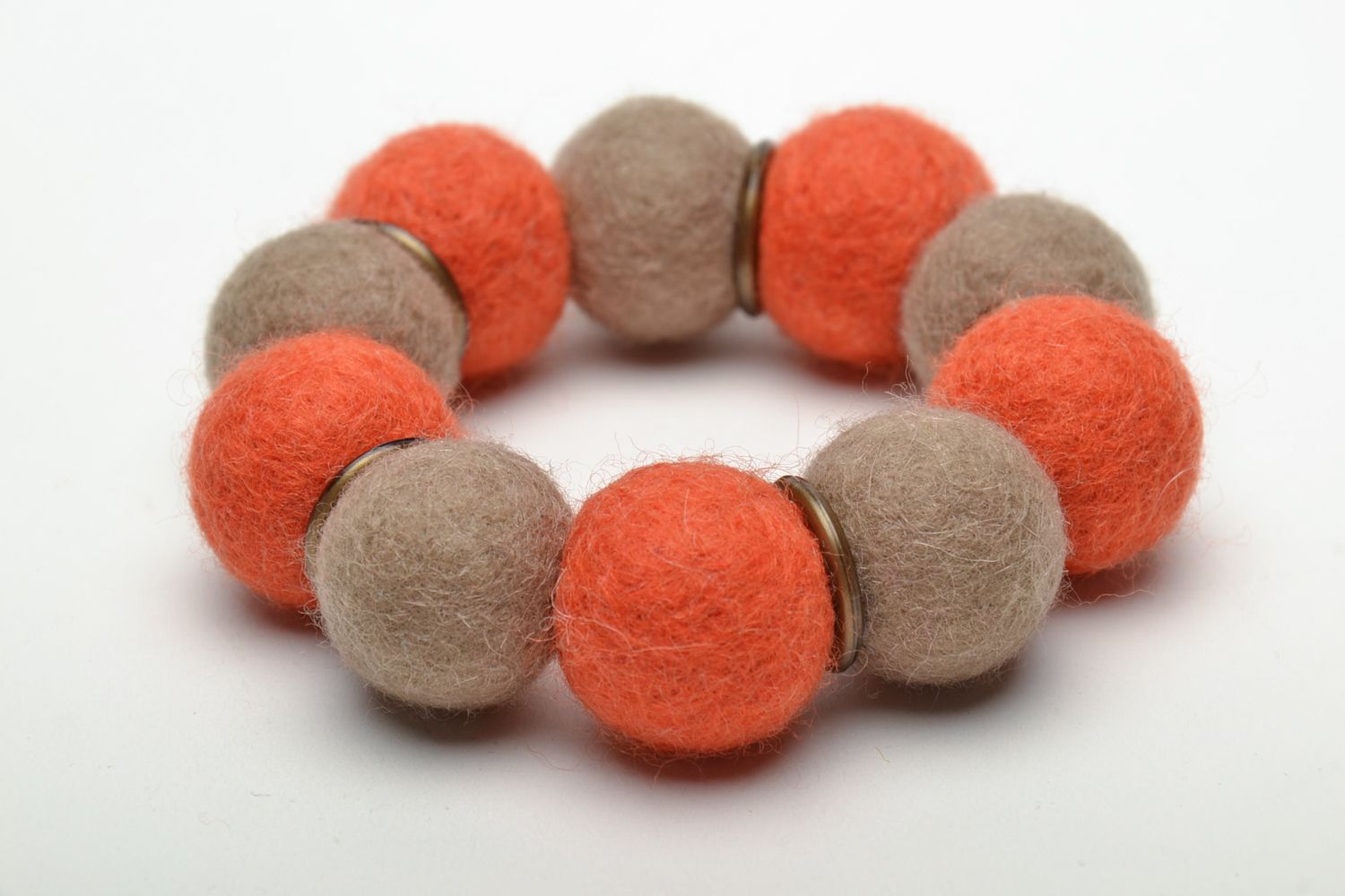 Handmade felted wool bracelet photo 3