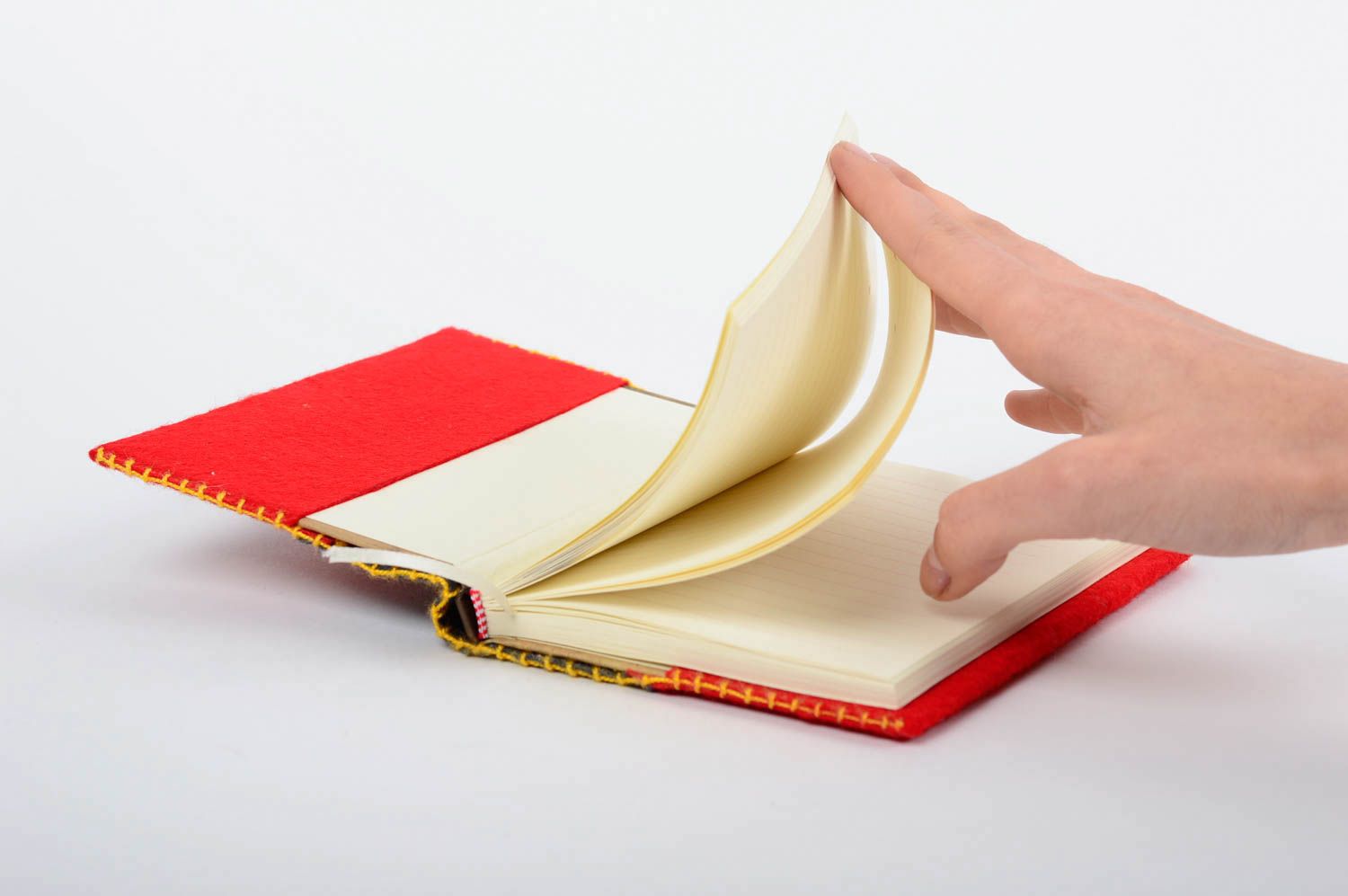 Handmade felt sketchbook designer stylish notepad with fabric cover present idea photo 4