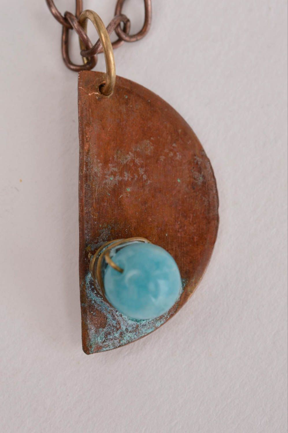 Handmade jewelry copper jewelry female pendant neck accessory gift for women photo 4