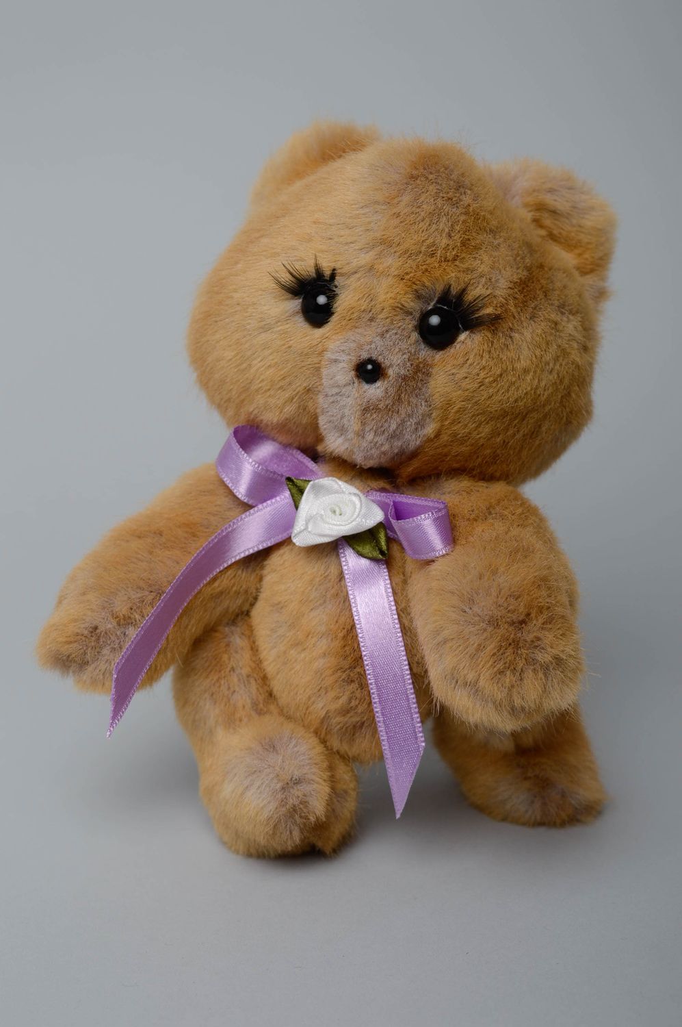 Handmade artificial fur toy bear photo 3