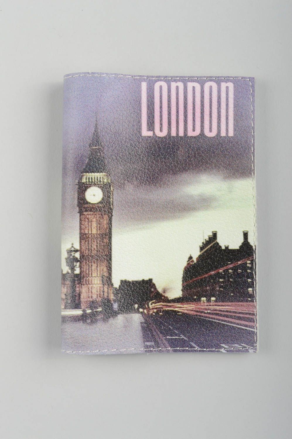 Funda para pasaporte hecha a mano accesorio de cuero regalo original Londres foto 5