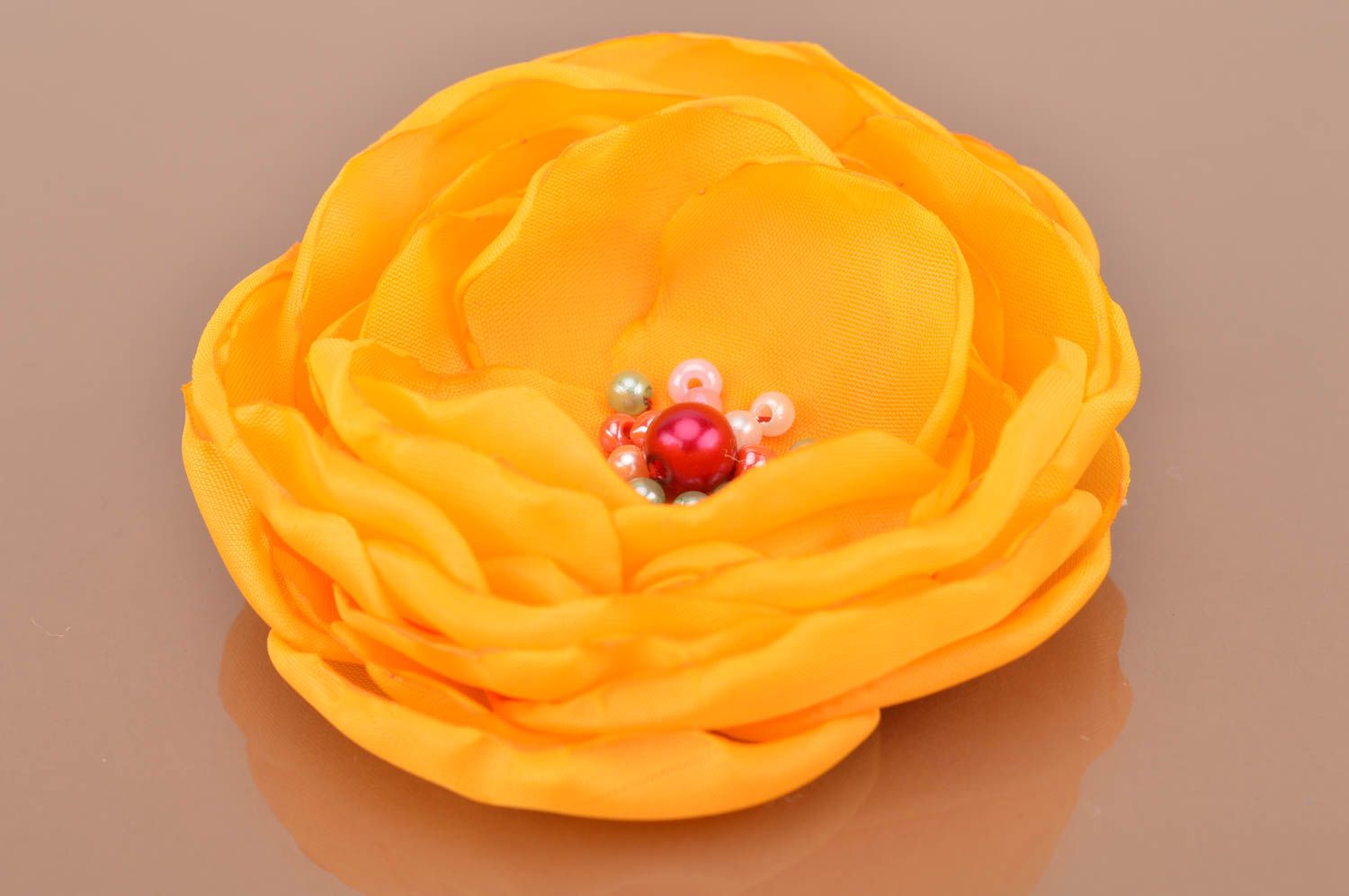 Handmade orange hair clip stylish flower accessories for hair large hair clip photo 2
