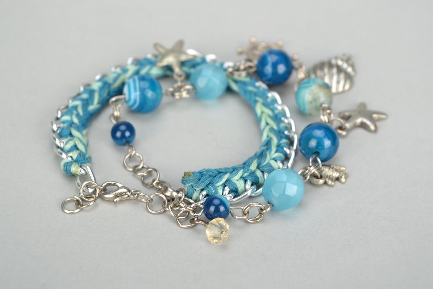 Bracelet with metal charms photo 5